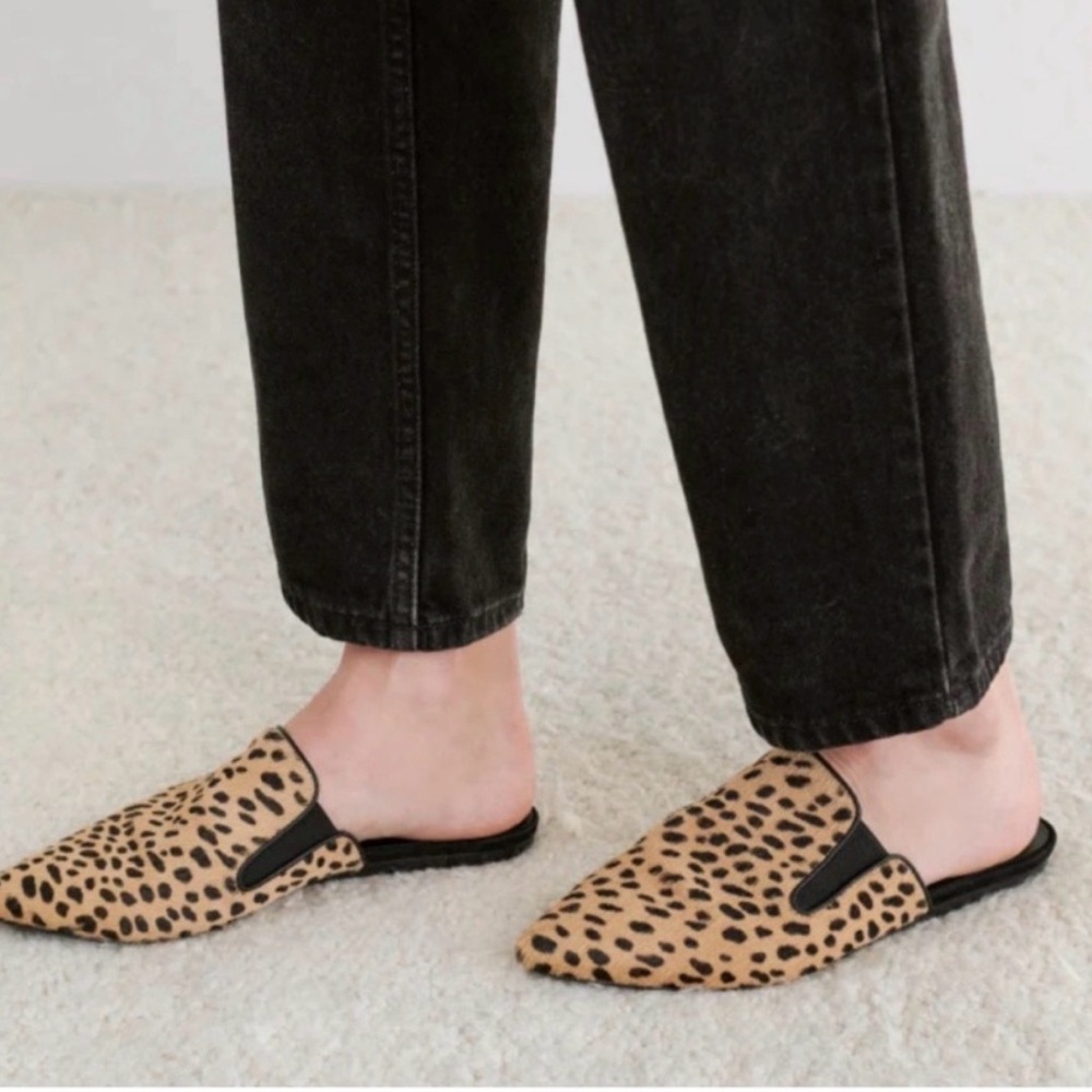 Jenni Kayne Leopard Print Pony Hair Mules